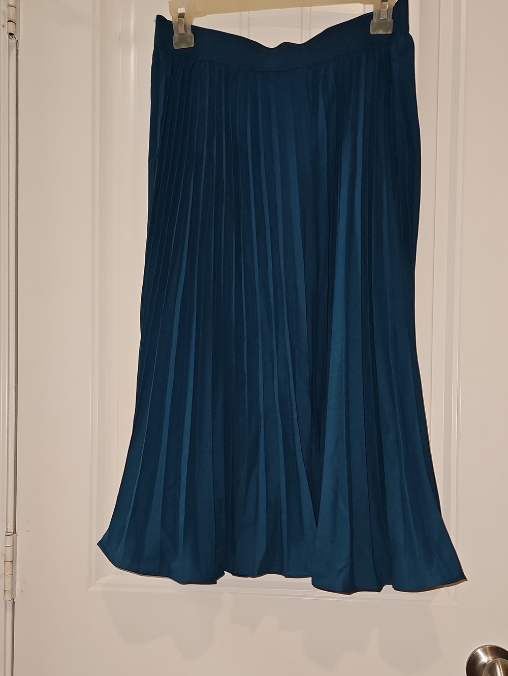Grace Karin Teal Pleated Midi Skirt